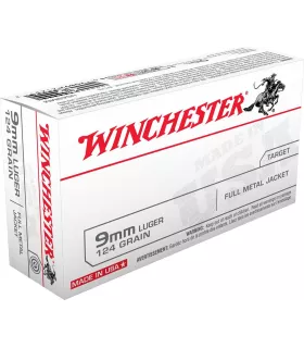 50 balles Cal.9x19 124grs FMJ WINCHESTER