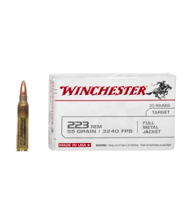 20 balles Cal.223Rem 55grs FMJ WINCHESTER