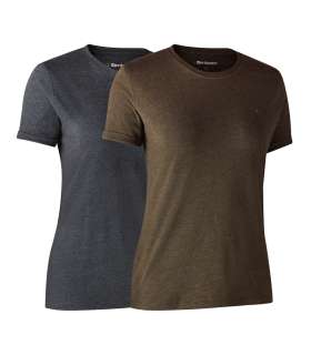 Lot de 2 t-shirts basiques femmes Gris & Marron |Deerhunter