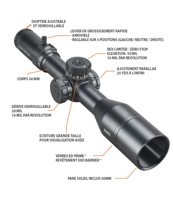 Lunette de tir Elite Tactical DMR3 3.5-21x50 | Bushnell