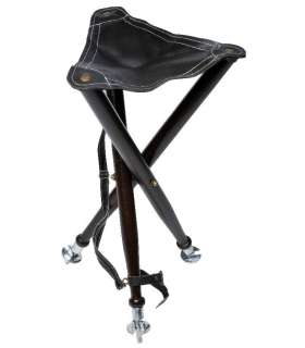 Trépied bois et cuir avec pics - 65 cm JANUEL