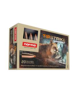20 balles TIPSTRIKE VARMINT Cal. 222 REM 55 GRS NORMA
