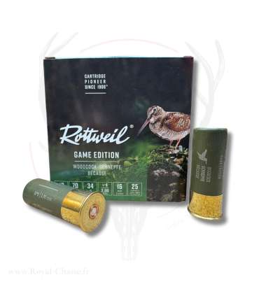 25 cartouches GAME EDITION BECASSE Cal. 12/67,5 34 g Pb.9 ROTTWEIL