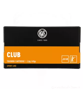 50 balles CLUB Cal.22LR 40grs RWS