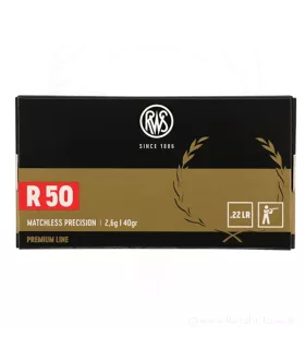 50 balles RWS R50 Cal.22Lr - 40Grs RWS
