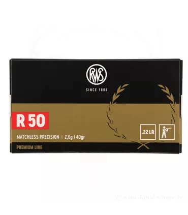 50 balles RWS R50 Cal.22Lr - 40Grs RWS