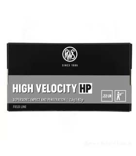 50 balles HIGH VELOCITY HP Cal. 22LR 40 GRS RWS