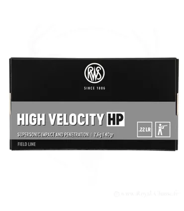 50 balles HIGH VELOCITY HP Cal. 22LR 40 GRS RWS